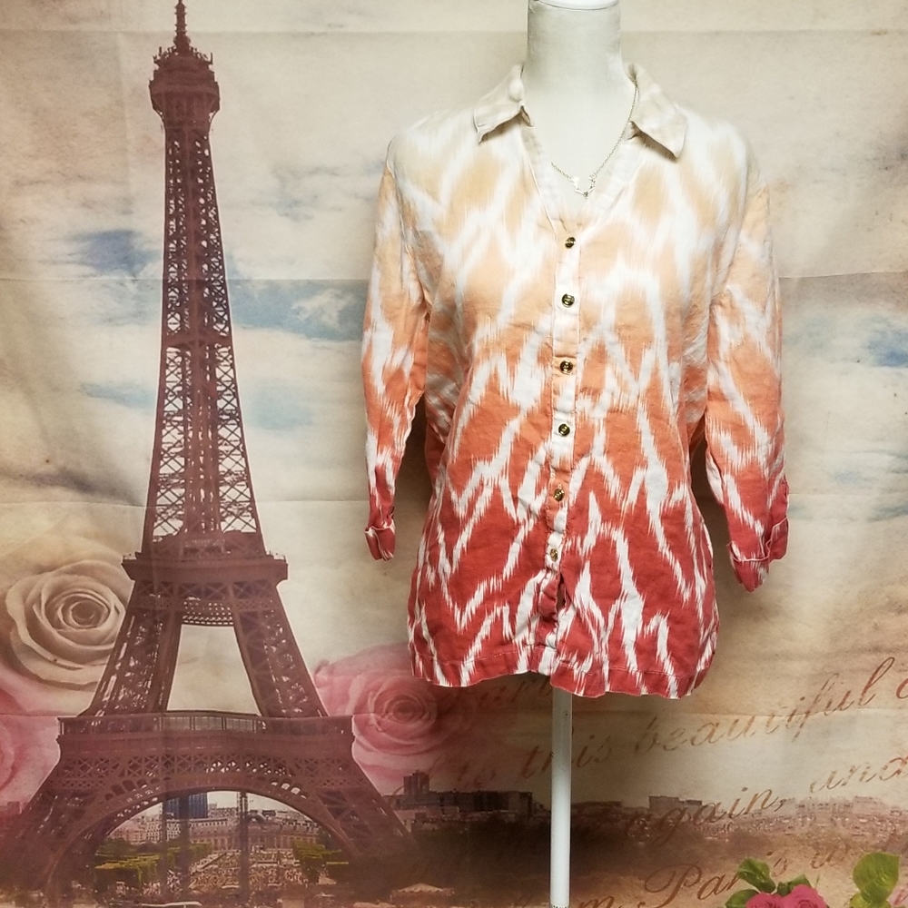 JM  Collection 100% Linen button down shirt